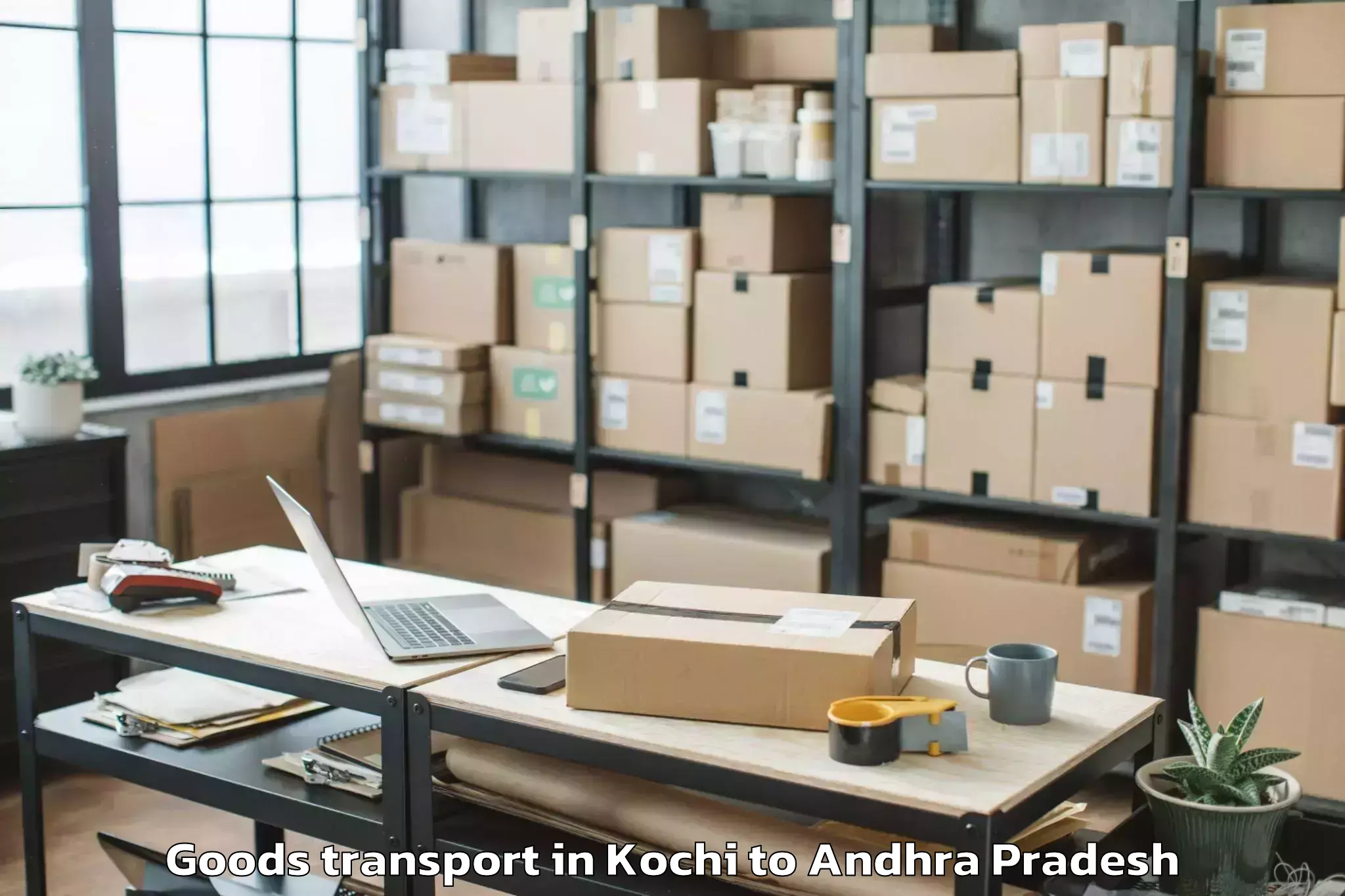 Professional Kochi to Vemuru Goods Transport